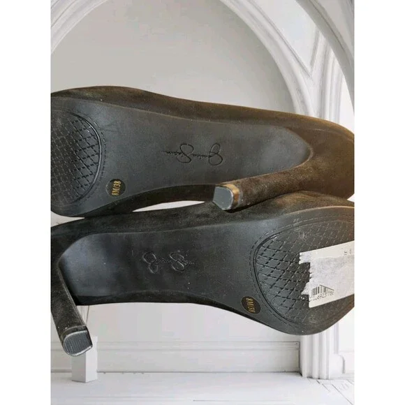 Jessica Simpson Rebeca 5.5" High Heels Sz 8 Women's Platform Pump Black Suede - Picture 13 of 16